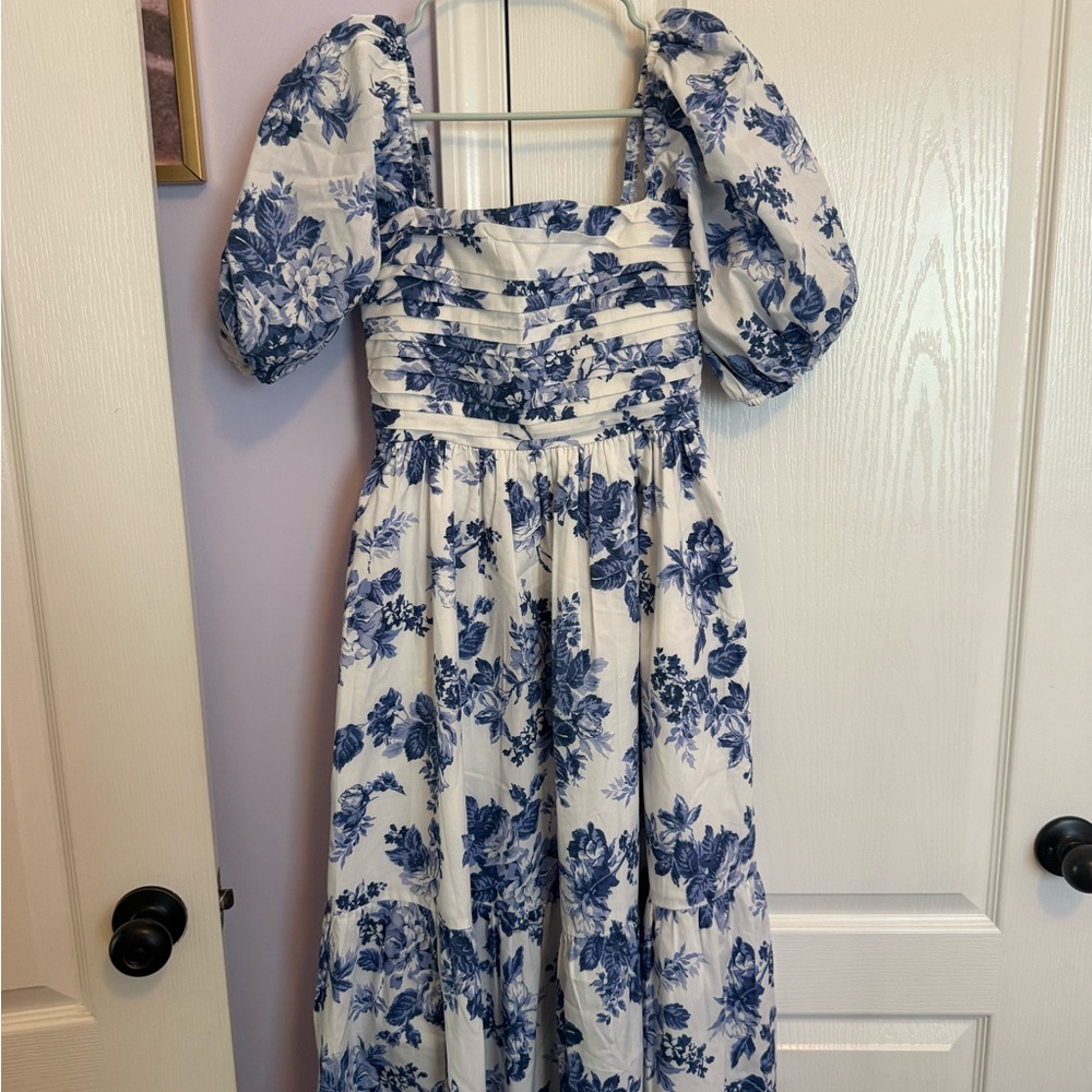 Abercrombie & Fitch Blue Floral Sleeve Dress